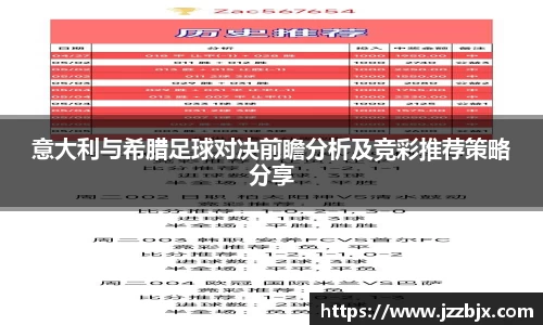 意大利与希腊足球对决前瞻分析及竞彩推荐策略分享